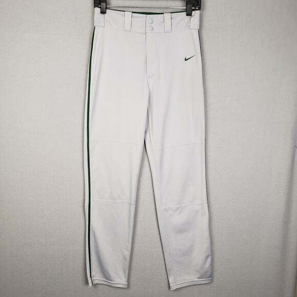 Nike Youth Boys Size XL Baseball Pants Gray Green Track Stripe Athletic Dri-Fit - Picture 1 of 13